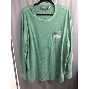 Polo Ralph Lauren Shirt Men 2XL Green Authentic Dry Goods Custom Fit Long Sleeve